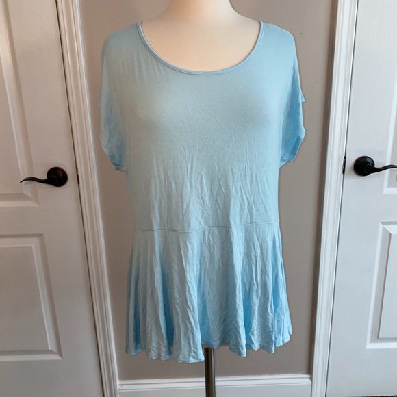 - Living Doll tunic peplum style top soft knit 1X EUC - Picture 1 of 3